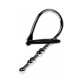 Серебристый уретральный плаг-бусины TOYFA Metal с мягким фиксириющим кольцом - ToyFa - купить с доставкой в Рыбинске