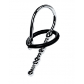 Серебристый уретральный плаг-бусины TOYFA Metal с мягким фиксириющим кольцом - ToyFa - купить с доставкой в Рыбинске