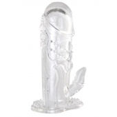 Прозрачная гелевая насадка с клиторальным отростком - 13 см. - Toyfa Basic - в Рыбинске купить с доставкой