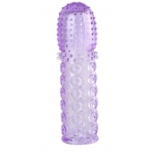 Насадка гелевая фиолетовая с точками, шипами и наплывами - 13,5 см. - Toyfa Basic - в Рыбинске купить с доставкой