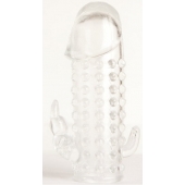 Гелевая прозрачная насадка с 2 отростками - 13 см. - Toyfa Basic - в Рыбинске купить с доставкой