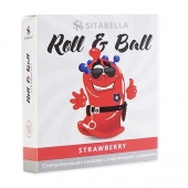 Стимулирующий презерватив-насадка Roll   Ball Strawberry - Sitabella - купить с доставкой в Рыбинске