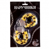 Металлические наручники с леопардовой плюшевой отделкой - Сима-Ленд - купить с доставкой в Рыбинске