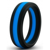 Черно-синее эрекционное кольцо Silicone Go Pro Cock Ring - Blush Novelties - в Рыбинске купить с доставкой