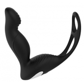 Черный вибромассажер простаты P-PLEASER W ERECTION ENHANCE - Dream Toys - в Рыбинске купить с доставкой