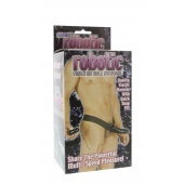 Мужской фаллопротез с вибрацией ROBOTIC MALE STRAP-ON BLACK - 17 см. - Seven Creations - купить с доставкой в Рыбинске