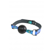 Кляп-шарик на чёрно-синих ремешках - Sitabella - купить с доставкой в Рыбинске