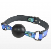 Кляп-шарик на чёрно-синих ремешках - Sitabella - купить с доставкой в Рыбинске