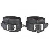 Черные фиксаторы для ног на цепи с мехом внутри - Lux Fetish - купить с доставкой в Рыбинске