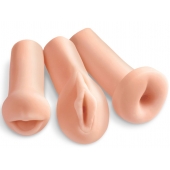 Комплект из 3 мастурбаторов All 3 Holes: вагина, анус, ротик - Pipedream - в Рыбинске купить с доставкой