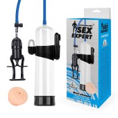 Прозрачная вакуумная вибропомпа Sex Expert с насадкой-вагиной - Sex Expert - в Рыбинске купить с доставкой