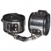 Эффектные серебристо-черные наручники с металлическим блеском - Sitabella - купить с доставкой в Рыбинске