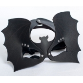 Черная кожаная маска на глаза  Летучая мышь - Sitabella - купить с доставкой в Рыбинске