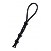 Черное лассо на пенис с тремя бусинами - A-toys - в Рыбинске купить с доставкой