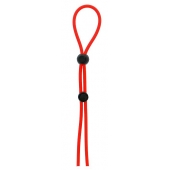 Красное лассо на пенис с двумя бусинами STRETCHY LASSO CAGE - Dream Toys - в Рыбинске купить с доставкой