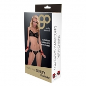 Красно-чёрные наручники на металлической цепочке - Blush Novelties - купить с доставкой в Рыбинске