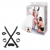 Чёрный набор для фиксации у двери - Lux Fetish - купить с доставкой в Рыбинске