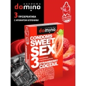 Презервативы для орального секса DOMINO Sweet Sex с ароматом клубничного коктейля  - 3 шт. - Domino - купить с доставкой в Рыбинске