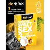 Презервативы для орального секса DOMINO Sweet Sex с ароматом тропических фруктов - 3 шт. - Domino - купить с доставкой в Рыбинске