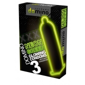 Презервативы DOMINO Neon Green со светящимся в темноте кончиком - 3 шт. - Domino - купить с доставкой в Рыбинске