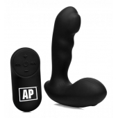 Черный стимулятор простаты Alpha-Pro 7X P-Milker Silicone Prostate Stimulator with Milking Bead - XR Brands - в Рыбинске купить с доставкой