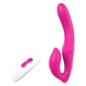 Ярко-розовый безремневой страпон REMOTE DOUBLE DIPPER - 22 см. - Dream Toys - купить с доставкой в Рыбинске