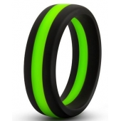 Черно-зеленое эрекционное кольцо Silicone Go Pro Cock Ring - Blush Novelties - в Рыбинске купить с доставкой