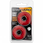 Набор из 2 красных эрекционных колец DONUT RINGS OVERSIZED - Blush Novelties - в Рыбинске купить с доставкой