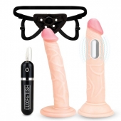 Регулируемые трусики с 2 насадками - 16 и 15 см. - Lux Fetish - купить с доставкой в Рыбинске