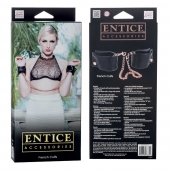 Черные мягкие наручники Entice French Cuffs с цепью - California Exotic Novelties - купить с доставкой в Рыбинске