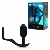 Черное эрекционное кольцо с анальным плагом Snug   Tug - b-Vibe - в Рыбинске купить с доставкой