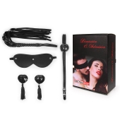 Эротический набор в черном цвете: маска, кляп, пэстисы, плётка - Notabu - купить с доставкой в Рыбинске
