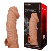 Телесная насадка на фаллос с фиксацией мошонки EXTREME SLEEVE - 15,6 см. - KOKOS - в Рыбинске купить с доставкой