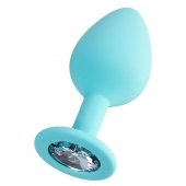 Мятная анальная втулка Brilliant с прозрачным кристаллом - 8 см. - ToyFa - купить с доставкой в Рыбинске