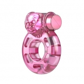 Розовое эрекционное кольцо с вибрацией Pink Bear - Baile - в Рыбинске купить с доставкой