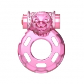Розовое эрекционное кольцо с вибрацией Pink Bear - Baile - в Рыбинске купить с доставкой
