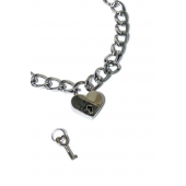 Серебристый ошейник Embrace с ключиком - Lola Games - купить с доставкой в Рыбинске