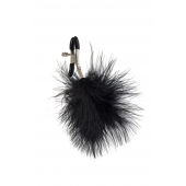 Зажимы на соски с черным пухом Euphoric - Lola Games - купить с доставкой в Рыбинске