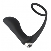 Черное эрекционное кольцо с анальной вибропробкой Vibrating Ring   Plug - Orion - в Рыбинске купить с доставкой