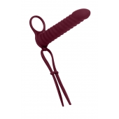 Бордовая вибронасадка для двойного проникновения Rori - 17 см. - Lola Games - купить с доставкой в Рыбинске