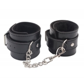 Черные оковы на ноги Obey Me Leather Ankle Cuffs - Chisa - купить с доставкой в Рыбинске