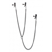 Черные зажимы на соски и клитор на цепочке DELUXE NIPPLE   CLIT CLAMPS - Dream Toys - купить с доставкой в Рыбинске