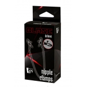 Черные зажимы на соски на цепочке BLAZE DELUXE NIPPLE CLAMPS - Dream Toys - купить с доставкой в Рыбинске