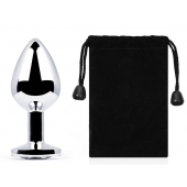 Серебристая анальная пробка с прозрачным стразом - 7,2 см. - Anal Jewelry Plug - купить с доставкой в Рыбинске