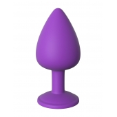 Фиолетовая анальная пробка со стразом Her Little Gem Large Plug - 9,5 см. - Pipedream - купить с доставкой в Рыбинске