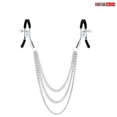 Оригинальные зажимы на соски с тройной цепочкой - Notabu - купить с доставкой в Рыбинске