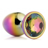 Голографическая анальная втулка с радужным кристаллом - 7,1 см. - Dream Toys - купить с доставкой в Рыбинске