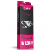 Серебристая плетка Struggle My Flogger с черной ручкой - 45 см. - Lovetoy - купить с доставкой в Рыбинске