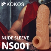 Телесная открытая насадка-реалистик с подхватом мошонки Nude Sleeve M - 12 см. - KOKOS - в Рыбинске купить с доставкой