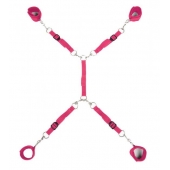 Ярко-розовый набор фиксаций на кровати Classic Bed Spreader - Lux Fetish - купить с доставкой в Рыбинске